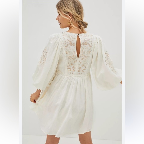 ANTHROPOLOGIE Viveka embroidered lace mini dress small - Picture 2 of 13